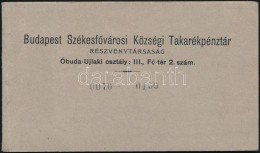 Cca 1930 Budapest SzékesfÅ‘városi Községi Takarékpénztár Rt.... - Sin Clasificación