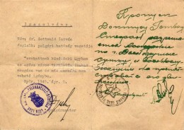 1945 GyÅ‘r, A Polgármester (Dr Velsz Aladás) által Aláírt Szabad Mozgásra... - Unclassified