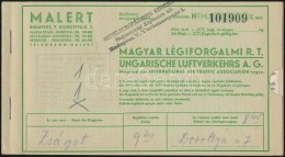 1941(?) Velencébe Szóló MALERT RepülÅ‘jegy Zságot Irén (?-?)... - Unclassified
