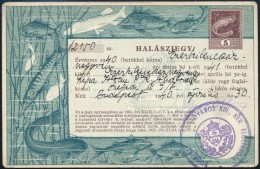 1940 Bp., Budapesti Lakos Számára Kiállított Halászjegy 5 PengÅ‘s... - Unclassified