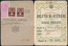 1935 Fényképes Román Igazolvány, Buletin De Inscriere La Biuroul Populatiei, 11x8 Cm - Unclassified