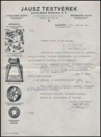1929 Jausz Testvérek Általános MÅ±szaki Rt. Díszes Fejléces Számla, ... - Unclassified