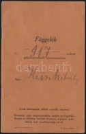 1929 GépjármÅ±vezetÅ‘i Igazolvány Függeléke, Bejegyzésekkel - Sin Clasificación