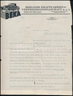 1927 Berliner Kraftfahrzeug Vertriebsgesellschaft (BEKA) Díszes Fejléces Számla,... - Sin Clasificación