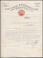 1926 Viktoria Kötszerüzem  Díszes Fejléces Számlája, 29x23 Cm - Non Classificati