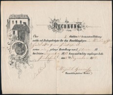 1873 PinkafÅ‘ Díszes KéményseprÅ‘ Számla / Chimneysweep Invoice Pinkafeld - Unclassified