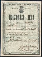 1861 Igazolási Jegy Szentgotthárdi KereskedÅ‘ Részére - Ohne Zuordnung