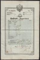 1850 Házaló útlevél Sok Pecséttel / Peddler Passport - Ohne Zuordnung