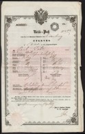 1850 Útlevél 6kr Szignettával  / Passport With 6kr Signetta - Non Classificati