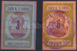 1920 Eger R.T.V. 5 és 6 Sz. Okirati Illetékbélyeg (5.100) - Unclassified