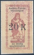 1923 Abaúj-Torna Vármegyei ínségbélyeg 20K Felcserélt BetÅ±kkel,... - Unclassified