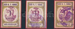 1920 Eger R.T.V. 3 Db 2 Féle Okirati Illetékbélyeg (7.500) - Unclassified