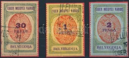 1931 Eger R.T.V. 27, 30 és 29 Sz. Okirati Illetékbélyeg (7.500) - Unclassified
