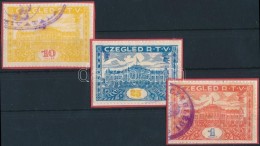 1925 Cegléd R.T.V. 3 Klf Illetékbélyeg 10f/25f/1K (7.500) - Sin Clasificación