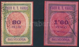 1929 Eger R.T.V. 25 és 26 Sz. Okirati Illetékbélyeg (9.100) - Sin Clasificación