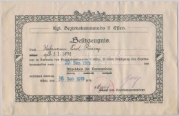 Német Birodalom / Weimari Köztársaság 1919. 'Sebesülési Jelvény Fekete... - Unclassified