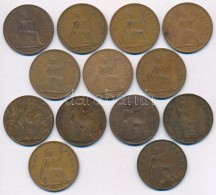 Nagy-Britannia 1917-1967. 1p Br (13x) T:2-3- 
Great Britain 1917-1967. 1 Penny Br (13x) C:XF-VG - Unclassified