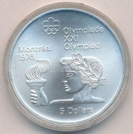 Kanada 1974. 5$ Ag 'Montreali Olimpia - Atléta Fáklyával' T:BU 
Canada 1974. 5 Dollars Ag... - Unclassified