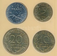 Franciaország 1985. 5c + 1986. 10c + 20c + 1/2Fr Plasztiktokban T:2
France 1985. 5 Centimes + 1986. 10... - Unclassified