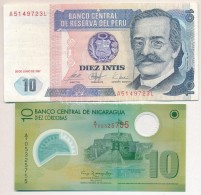 Vegyes: Nicaragua 2007. 10C + Peru 1987. 10I T:I,I-,II
Mixed: Nicaragua 2007. 10 Cordobas + Peru 1987. 10 Intis... - Unclassified