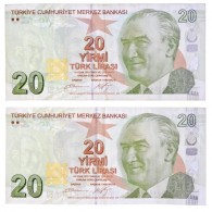 Törökország 2009. 20L (2x) T:III
Turkey 2009. 20 Lira (2x) C:F - Unclassified