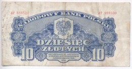 Lengyelország 1944. 10Zl T:III,III-
Poland 1944. 10 Zlotych C:F,VG - Sin Clasificación