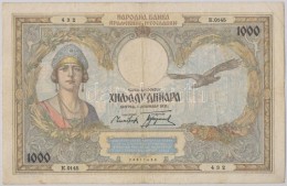 Jugoszlávia 1931. 1000D T:III,III-
Yugoslavia 1931. 1000 Dinara C:F,VG
Krause 29 - Sin Clasificación