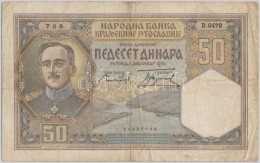 Jugoszlávia 1931. 50 D T:III
Yugoslavia 1931. 50 Dinara C:F - Non Classés