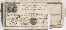 Franciaország / Rouen 1797-1803. 20Fr 'annulé (érvénytelen)'... - Sin Clasificación