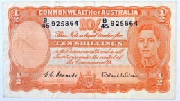 Ausztrália 1952. 10sh T:III
Australia 1952. 10 Shilling C:F
Krause 25.d - Non Classés