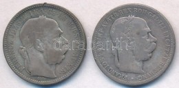 Vegyes: 1895KB 1K Ag 'Ferenc József' + Ausztria 1894. 1K Ag 'Ferenc József' T:3 Patina - Unclassified