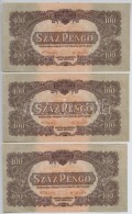 1944. 100P 'A Vöröshadsereg Parancsnoksága' (3x) 'PC' Sorozat, SorszámkövetÅ‘k T:II... - Ohne Zuordnung