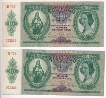 1936. 10P (2x) SorszámkövetÅ‘k T:III Szép Papír - Non Classificati