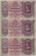 1930. 100P (3x) SorszámkövetÅ‘k, Csillagos Sorozatszámmal T:II - Sin Clasificación