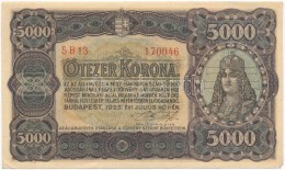 1923. 5000K Nyomdahely Nélkül, 'T.W.' Jelöléssel, Hajtatlan, Egy Nagyobb... - Non Classificati