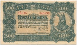 1923. 500K 'Magyar Pénzjegynyomda Rt. Budapest' Nyomdahely Jelöléssel T:III Szép... - Non Classificati