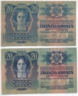 1913. 20K Hamis(?) Felülbélyegzéssel (fake Overprint?) + 20K  II. Kiadás T:III-... - Ohne Zuordnung