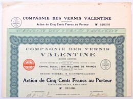 Franciaország / Gennevilliers 1931. 'Compagnie Des Vernis Valentine Société Anonyme' Vernis... - Ohne Zuordnung