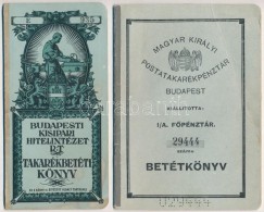 1927. 'Budapesti Kisipari Hitelintézet R.T.' Takarékbetéti Könyv + 1935. 'Magyar... - Non Classés