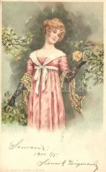 T2/T3 Lady, Floral Litho A. Sockl No. 343. (Rb) - Unclassified