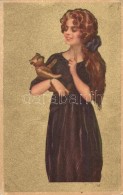 * T2/T3 Golden Italian Art Postcard, Lady, Anna & Gasparini No. 121-3. (EK) - Unclassified