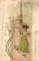 T3 Paris Lady. Unknown Series 769. Nr. 4. Art Nouveau Litho S: Basch Árpád (worn Corner) - Unclassified