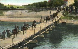 T2/T3 Artillerie Beim Übergang über Einen Fluss / WWI German Military, Crossing On A Pontoon Bridge,... - Unclassified