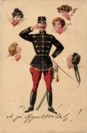 T3 1899 WWI Hungarian Hussar, Lady Heads With Wings And Hearts, Bizarre, Kosmos 197. Litho S: Geiger R. (EB) - Unclassified