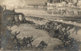 T2/T3 1914 An Der Marne! / WWI The Battle Of Marne Art Postcard, German Soldiers S: R. Tacke (EK) - Non Classés