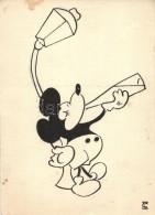 ** T2/T3 Mickey Mouse Drinking Alcohol, Hungarian Early Disney Postcard. S: S. B. (?)  (EK) - Sin Clasificación