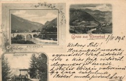 * T2/T3 1898 Rimske Toplice, Römerbad; Steinbrück, Charlotten Vue / Bridge, Pavilion, Floral (Rb) - Unclassified