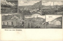 * T4 Bielatal, Nach Teplitz, Gaslicke, Zuckerfabrik, Singer Fabrik, Gasthaus / Locomotive, Sugar Factory, Guest... - Ohne Zuordnung