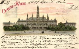 T1/T2 1899 Vienna, Wien; Rathaus / Town Hall, Kosmos Litho - Unclassified