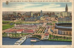 T3/T4 Cleveland, Airplane View Of The Great Lakes Exposition And Skyline From Lake Erie (fa) - Non Classés